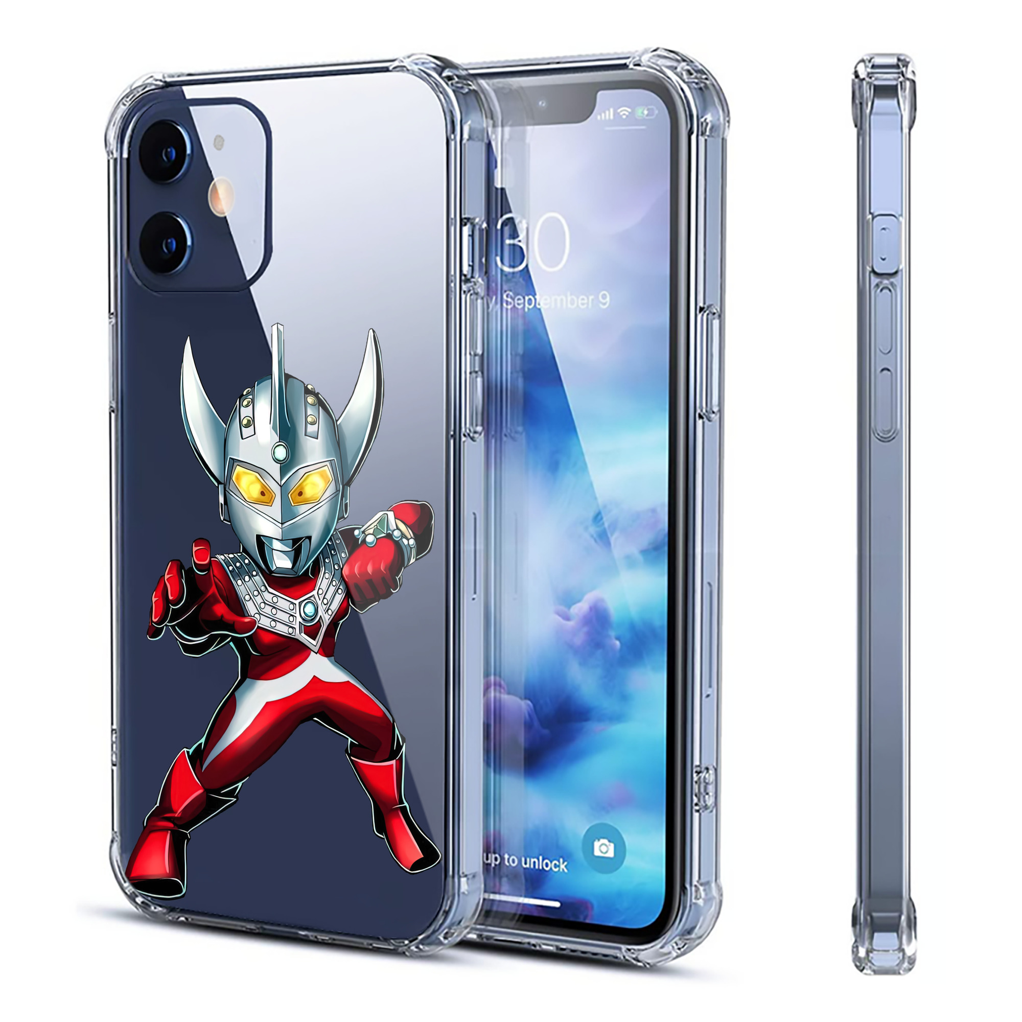 （画像用） ウルトラマン Ultraman 【iPhone 12シリーズ対応】透明スマホケース（クリアソフトケース）
